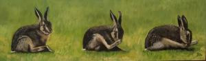 David Chalmers,  Hare at Ballencrieff.  Oil on Canvas. 40" x 12".  NFS