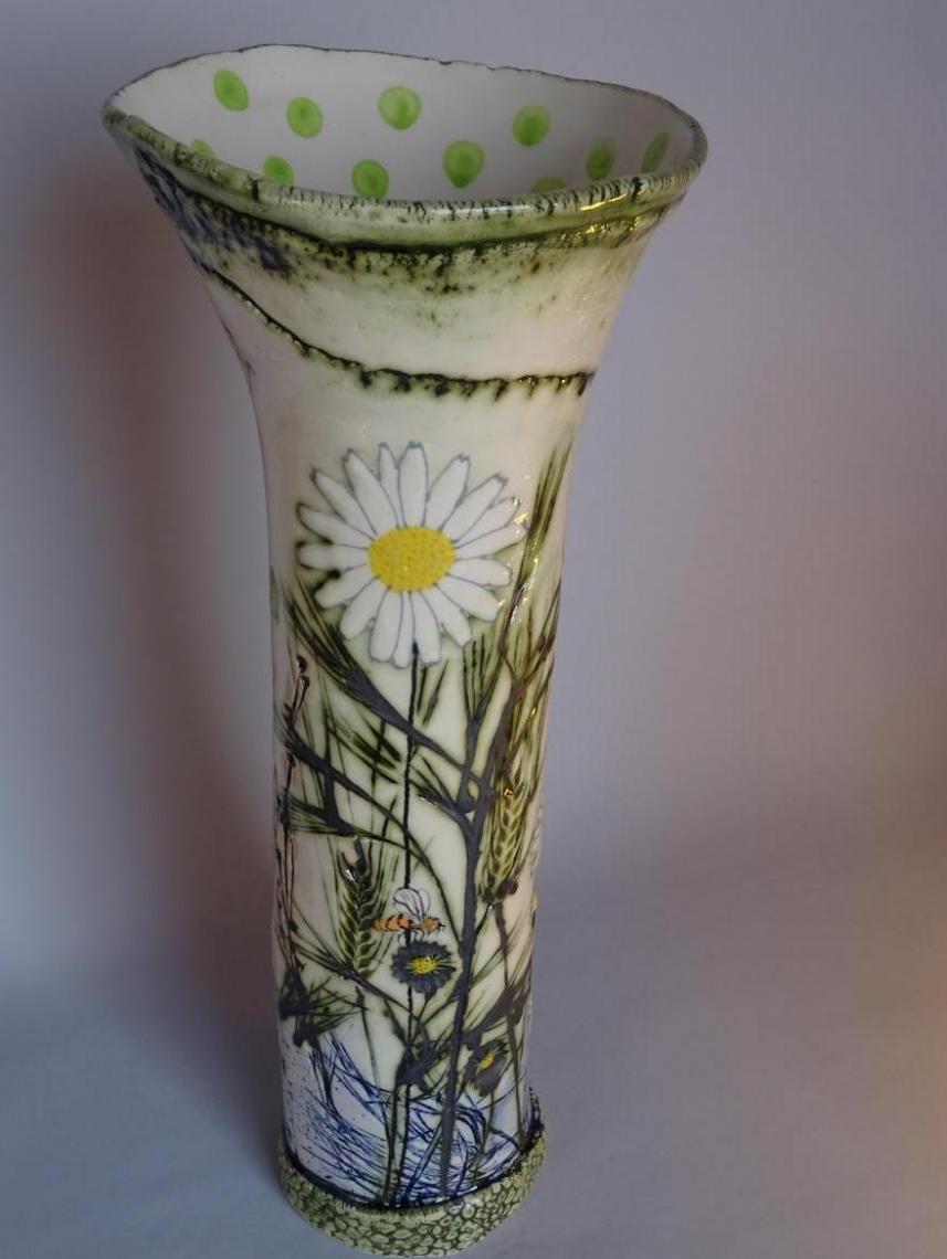 Lorna Watt,  Daisy Vase. Porcelain,    height 38.5cm. £85  
