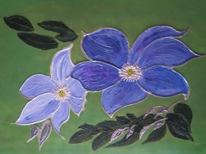 Judith Dunkerley,  Flowers of Summer Blue, acrylic on paper,  39x 29cm, NFS  