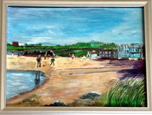 Ann Duncan (Perratt),  Beach 1.  Acrylic on artboard.  34.5cms x 44.5cms framed. £100